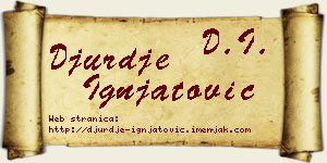 Đurđe Ignjatović vizit kartica